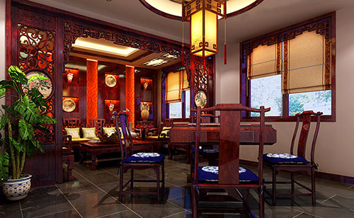清镇古典中式风格茶楼包间设计装修效果图